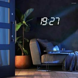 Wall Clocks Digital Clock 3d Led Desk Modern Electronic Alarm Usb Plug Adjustable Decor For Home Decoration