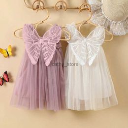 Girl's Dresses 9M-5Y Toddler Newborn Infant Baby Girls Dress Butterfly Wing Lace A-line Dresses For Girls Birthday Wedding Party SummerL231222