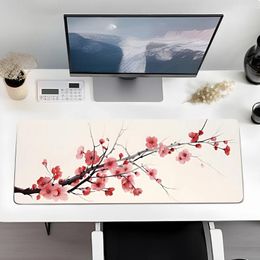 Table Cloth 80 30cm Pink Antique Chinese Landscape Painting Series Mouse Pads Computer Keyboard Pad For Home Office Desk Gaming Accessories