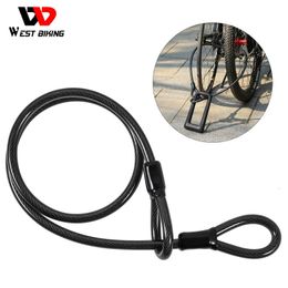 WEST BIKING 1.2m Bicycle Security Steel cable Anti-Theft Motorcycle Mtb Road Bike Lock Rope Universal Cable Cycling Accessories 231221