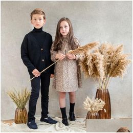 Cardigan Kids Sweaters Childre Knitted Clothes Boys Girls Wool Knit Under Topscardigan Baby Pants Brother Sister Maing 230225 Drop De Dhocz