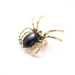 Pins, Brooches Brooches Spider Black Gem Brooch Women Bling Insect Pin Jewellery Wedding Party Gift Drop Delivery Jewellery Dhgvi