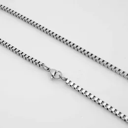 Pendant Necklaces 10pcs Simple Stainless Steel Couple Geometric Lovers Box Shape Chain Necklace Men Women Love Personality Gift Jewellery