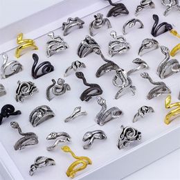 20pcs adjustable snake ring bague women rings men Jewellery punk schmuck gothic accessories matching valentines day whole269R