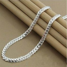 High Quality Brand New Womens Mens Male Female 925 Sterling Silver Figaro Chains Necklace Necklaces Pendant Chain Link Pendants KX268I