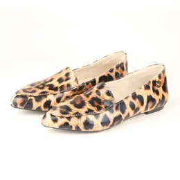 Dress Shoes SHOELANDER Brand Women's Sexy Mature Leopard Leather Low Heel