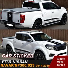 Stickers Car Sticker Fit For NISSAN NAVARA NP300 SideHoodTail Door Rear Trunk Cool Shark Stripe Graphic Vinyl Car Decals