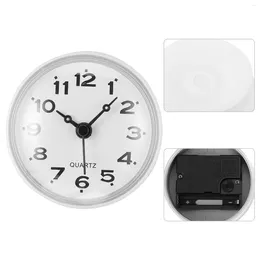 Wall Clocks Bathroom Waterproof Anti Fog Suction Cup Electronic Mounted Clock For Kitchens Living Room White