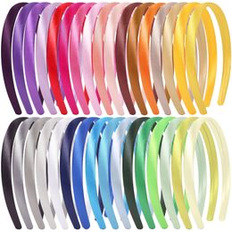 Candygirl 33PCS 1520mm Satin Covered Hairbands For Women Girls Kids Elastic Hair Bands DIY Headband Hoop Accessories 231221