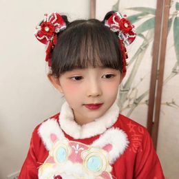 Hair Accessories Costume Headwear Year Red Hairclip Princess Hanfu Headdress Tassel Clip Flower