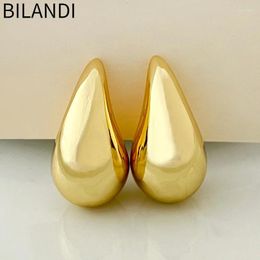 Stud Earrings Bilandi Modern Jewellery Vintage Gold Colour Dome Teardrop For Women Girl 3 Size Option Fine Accessories