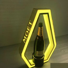 Other Festive Party Supplies Rechargeable Led Moet Chandon Champagne Presenter Wine Rack Bottle Holder Glorifier Shelf Display Sta Dhp4A