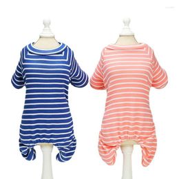 Dog Apparel Striped Pet Pajamas Onesies Soft Cotton Fall Winter Male Clothes For Small Dogs Yorkie Poodle Costume Puppy Jumpsuit