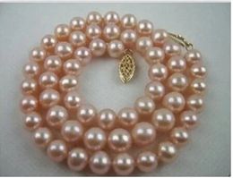 GENUINE AAA 910MM Cultured Akoya PINK PEARL NECKLACE 18"fine jewelryJewelry 231221