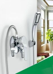 Wall Mount Bath Mixer Tap Single Handle Exposed Install Shower Valve Chrome Brass With Hand N8771 Bathroom Sets1176316