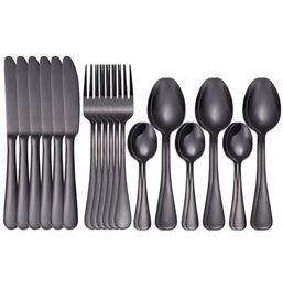 Pcs Black Dinnerware Set Cutlery Stainless Steel Rainbow Dinner Tableware Wedding Silverware Sets7108757