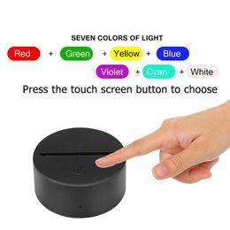 10Pcs Lot 3D LED Lamp Base Acrylic Night Light Bases USB Touch Remote Control Lighting Accessories Holder Whole242F