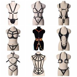 Belts Bdsm Adjustable Handmade PU Bandage Sexy Body Chest Harness Women Leather Strap Gothic Garter Belt Erotic Lingerie287J