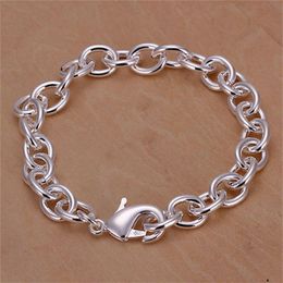 10PCS lot Whole 925 Sterling silver plated larger shrimp button bracelet - male for gift LKNSPCH0892450