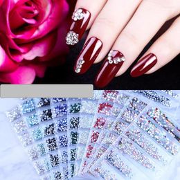 Nail Art Decorations 3D SwarovskyAcrylic Flat Back Rhinestones Crystal Mixed Size AB Colourful Studs DIY Rhinestone Decoration