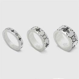 Band Rings 2023 Jewellery New Sterling Silver Classic Double Bee for Men and Women Same Style Couple Ring319b