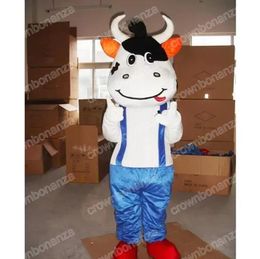 2024 New Cow Mascot Costumes Halloween Cartoon Character Outfit Suit Xmas Outdoor Party Festival Dress Promotional Advertising Clothings