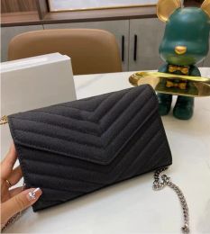 luxurys Designer Bag Women Sliver Chain Handbag Purse Genuine Leather High Quality Women Messenger Cross Body Chain Clutch Shoulder Bags Wallet
