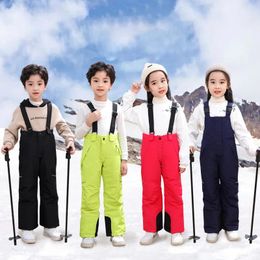 Winter Warm Boy Ski Trousers Waterproof Sport Girl Snow Pants Outdoor Children Overalls Windproof Mountain Kids Jumpsuit Clothes 231221