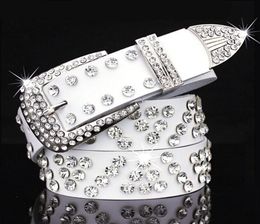 Belts Y2k 90s Aesthetic Gothic Vintage Rhinestone For Women Belt Buckle Punk Rock Cow Skin Strap Female Jeans Waistband2759024