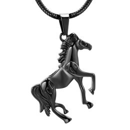 ijd10072 funnel gift box black horse memorial urn locket hold loved ones ashes stainless steel cremation Jewellery horse urn ca2700