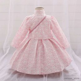 Girl's Dresses 3PCS Baby Party Dresses For Girls Court Vintage Ceremony Birthday Party Ball Gown Toddler Kids Princess Vestidos With Bag Shl