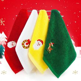 Towel Cute Santa Wreath Embroidery Face Washcloth Soft Absorbent Kitchen Dish Towels Christmas Hand