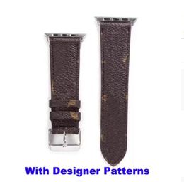 Designer smart watch Straps For watch band Series 1 2 3 4 5 6 38mm 40mm 42mm 44mm PU leather SmartWatches Strap Replacement With Adapter Connector accessories9374790