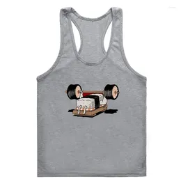 Men's Tank Tops Sport Sushi Funny Anime Print Gym T-tank Top MenFor Men Casual Vintage MenHarajuku O-Neck M