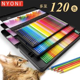 NYONI 72120 Coloured Pencil Art Professional Watersoluble 243648 Oil Pencils Soft Core Painting Colours Drawing Supplies 231221