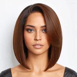 Luvkiss Limited Design Ombre Blonde Blunt Cut Straight 180% Density Wig Glueless 5x5 Closure HD Lace Bob Human Hair Wigs