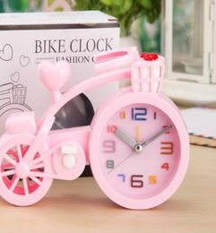 Thicker Candy Colour Creative Bike Alarm Clock Student Gifts Birthday Crafts Digital Alarm Clock Table Desk Clocks7503633