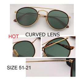 top factory New fashion Sunglass Men Women Retro round circle curved lens sunglass Brand Design uv400 51mm Sun Glasses Female3221