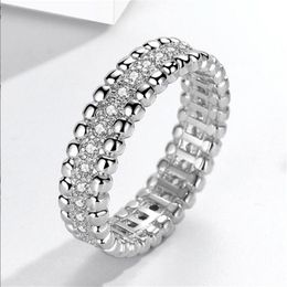 Choucong Brand New Wedding Rings Fashion Jewelry Real 925 Sterling Silver Pave White Topaz CZ Diamond Party Gemstones Moissanite W246S