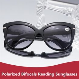 Luxury Cateye Polarized Bifocal Reading Sun Glasses Women Presbyopia Eyeglasses Cat Eye Sunglasses Diopter 1 0 To 3 0289V