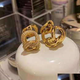 Stud Dangle Chandelier 2023 Designer Jewellery Chain Earrings Clip Rectangar Thin Earring Female Fourpointeds Tarp Endantd Anglesg Drop Otld6