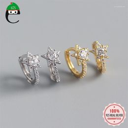Hoop & Huggie ElfoPlataSi Minimalist 925 Sterling Silver Fashion Dazzling Star CZ Earring For Women Wedding S925 Jewelry DA11291302l