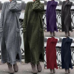 Casual Dresses Women's Loose Long Padded Sweatshirt Fashion Big Pockets Ladies Denim Dress Womens Short