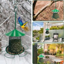 Other Bird Supplies Metal Hanging Feeder Tray Durable Chains Mesh Platform For Outdoors Outdoor Garden Yard Decoration