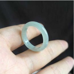 Whole High Quality Natural Burma Jade Ice Ring Jewellery Lucky Exorcise evil spirits Auspicious Amulet Jade Ring Fine Jewellery Y0219K