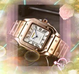 luxury japan quartz movement mens watches square roman tank dial clock fashion day date men designer watch gifts