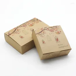 Gift Wrap 20pcs Kraft Paper Box Packaging Birthday Wedding Bonbonniere Party Favours For Guests Candy Cookies Boxes Bags Cardboard