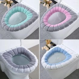 Toilet Seat Covers Winter Warm Cover Mat Bathroom Pad Cushion With Handle Thicker Soft Washable Close Stool Warmer Accessories