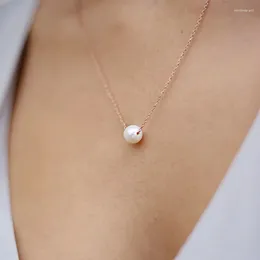 Pendant Necklaces Imitation Pearl Chain Necklace For Women Fashion Jewellery Rose Gold Colour 2023