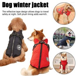 Dog Apparel Winter Jacket With Reflective Tape Waterproof Warm Coat Strap Pet Clothes Supplies Outdoor Travel